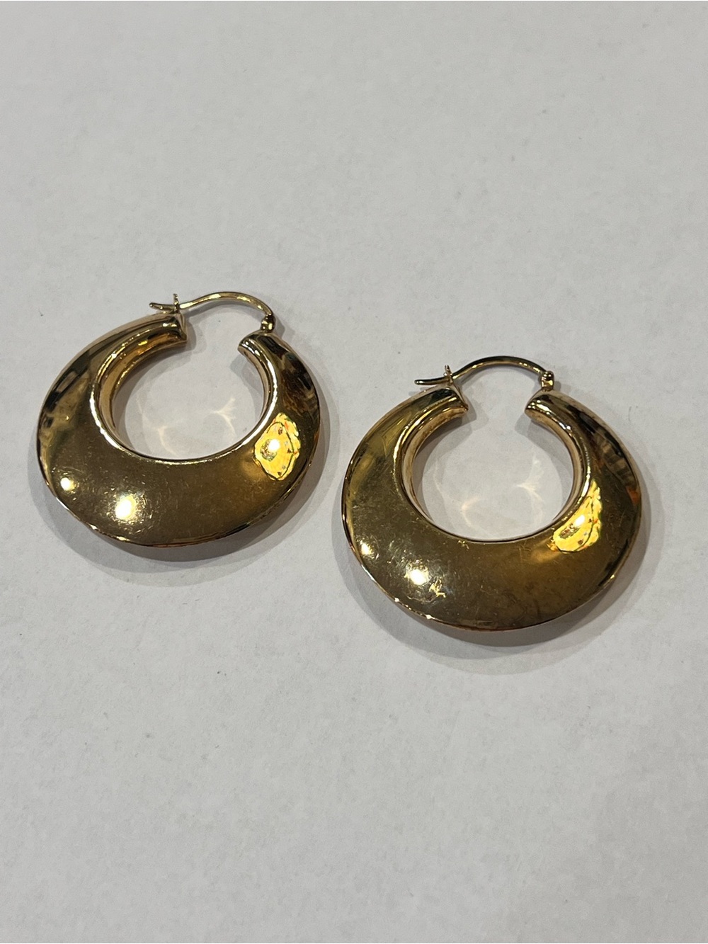Gold Crescent Hoop Earrings - Unbranded